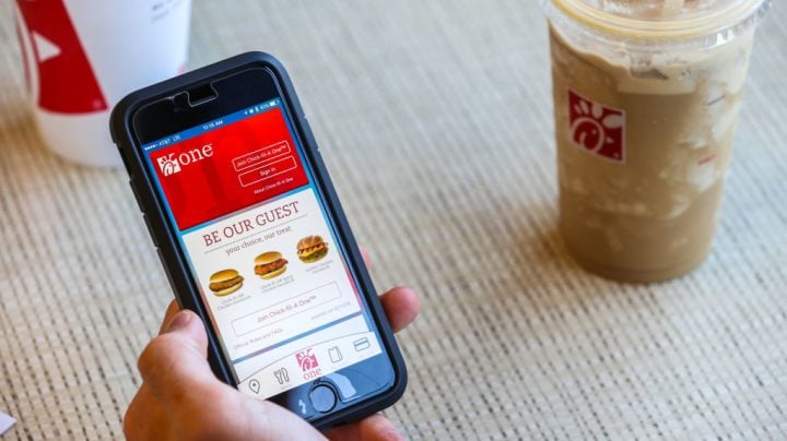 Use the Chick fil A app to get free food -- and skip the line.