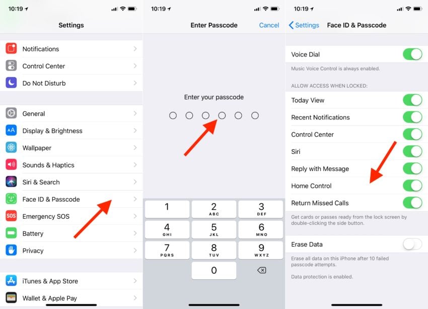 Apague los controles del hogar inteligente desde la pantalla de bloqueo de su iPhone. 