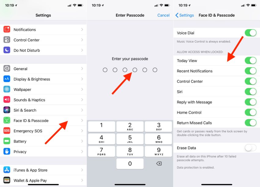 How to turn off Today view and widgets on the iPhone lock screen. 