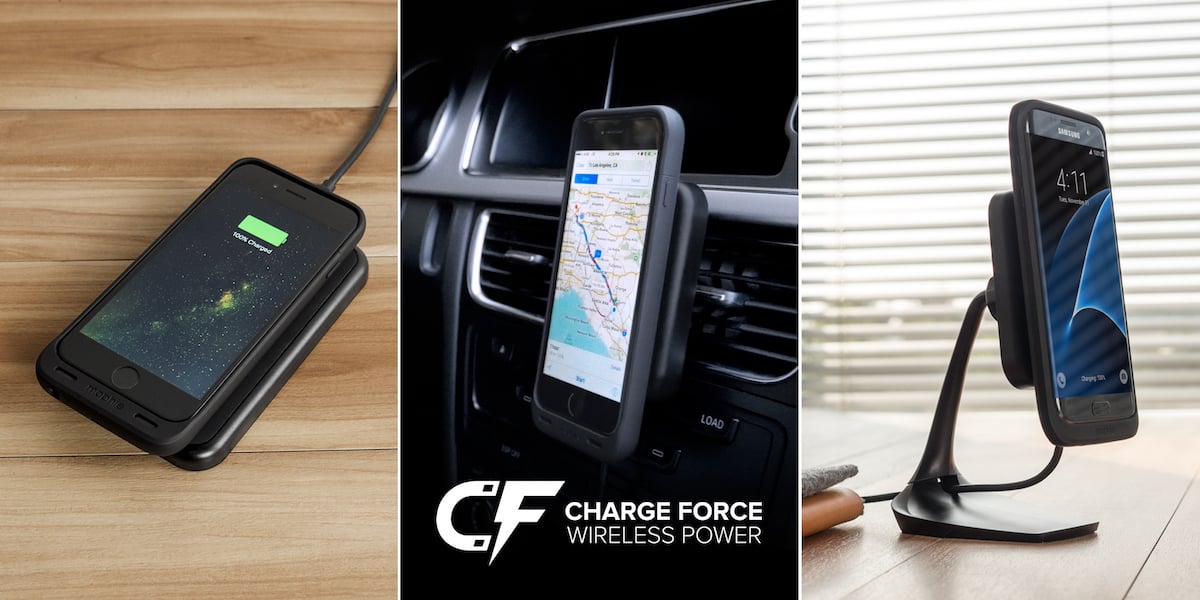 The Mophie Charge Force wireless iPhone charging case and accessories give you power and convenience.