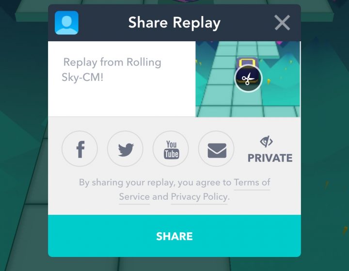 You can record and share your Rolling Sky gameplay.