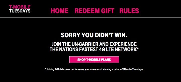 You can play for a chance at prizes even if you aren't a T-Mobile customer.
