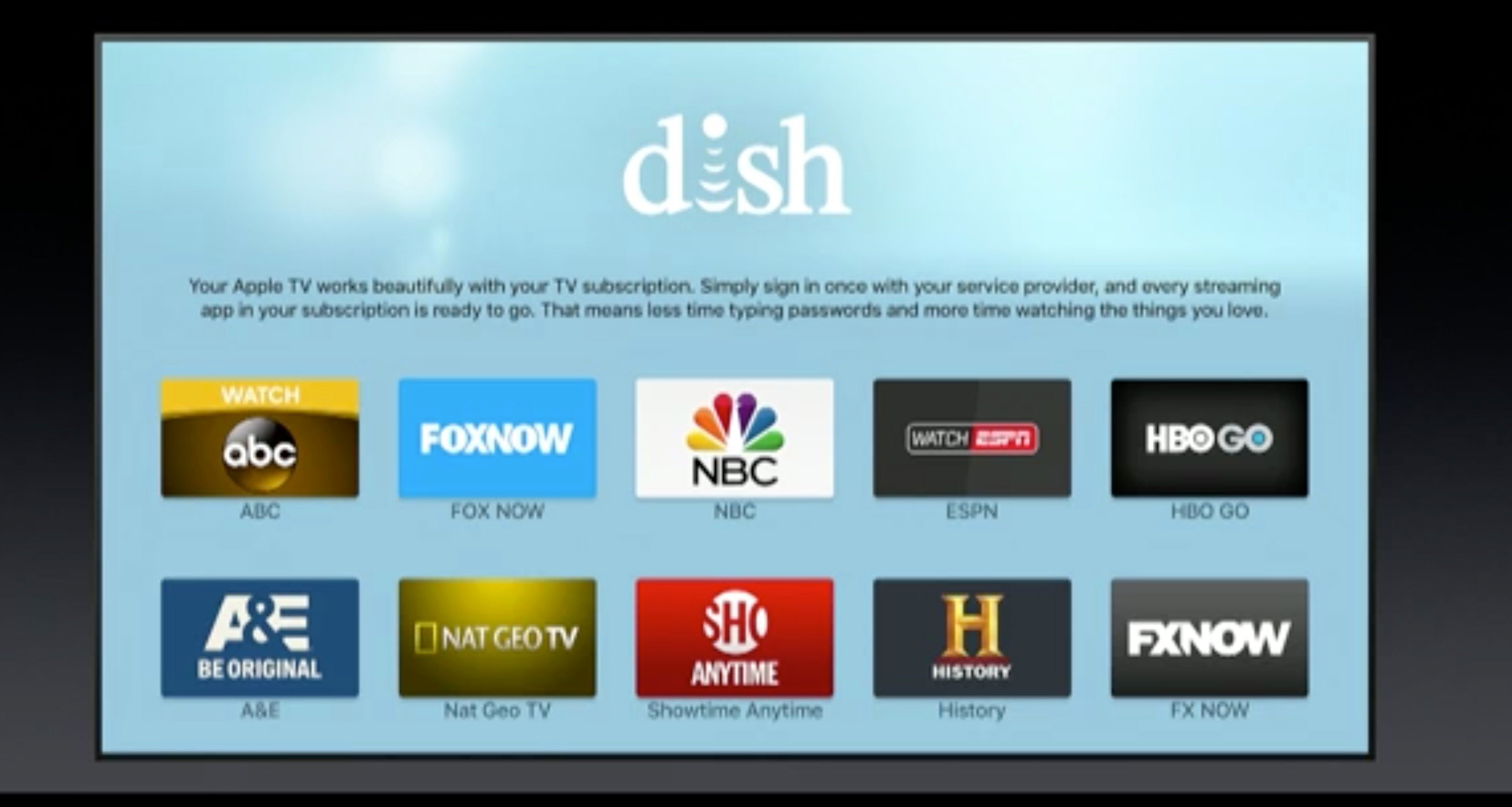 Sign into all your TV apps faster with Single Sign On.
