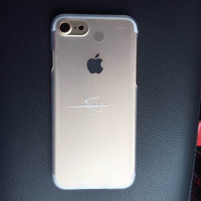 This may be the back of the iPhone 7 showing a larger camera area, new antenna lines and a second speaker.