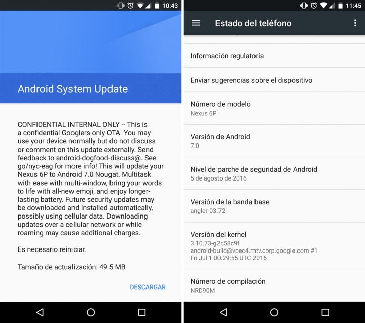 Android 7.0 Nougat rolling out to the Nexus 6P on Accident