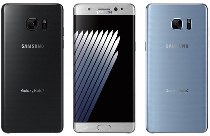 This is the Galaxy Note 7 in Black, Silver Titanium and Blue Coral