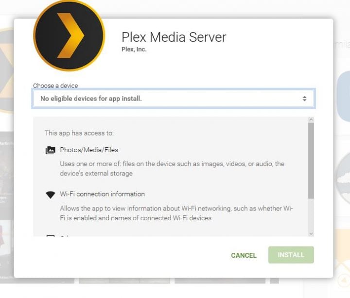 plex media server app install from google play store