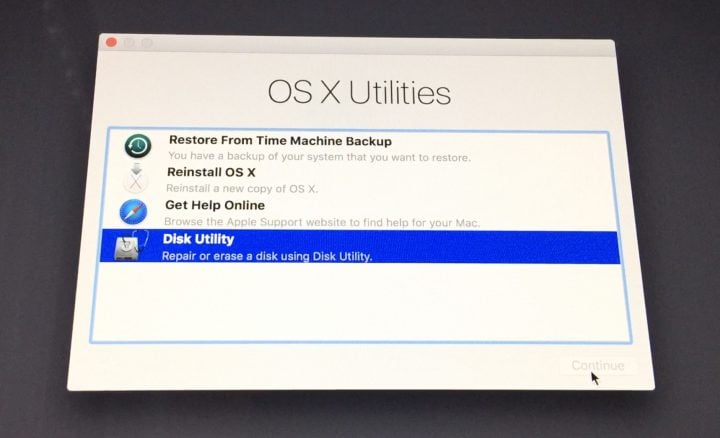 os x utilities factory reset