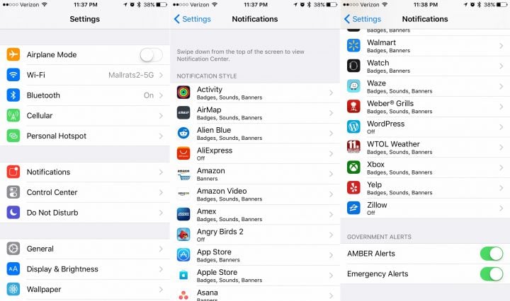 How to turn off iPhone Amber alerts.