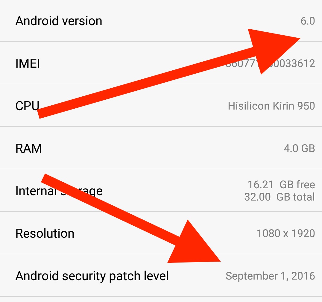 android-version-and-security-update-installed
