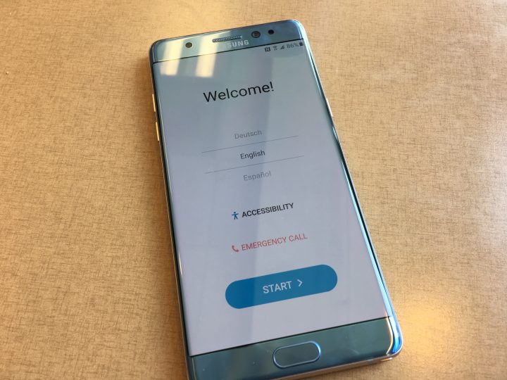 galaxy note 7 welcome screen