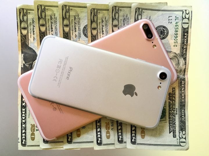 The iPhone 7 Plus is $120 more expensive than the iPhone 7.
