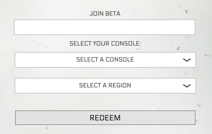 Enter the Infinite Warfare beta code and choose the right info.