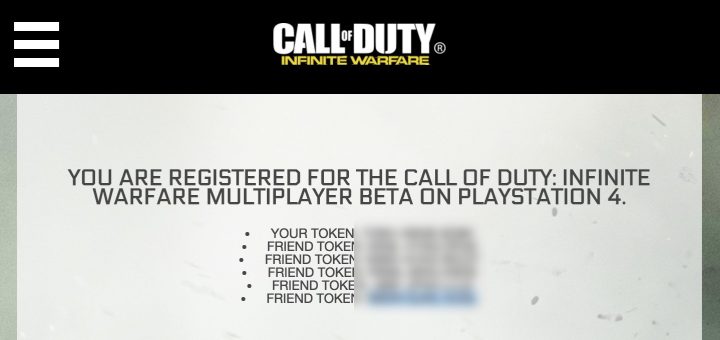 Find your PS4 & Xbox One Infinite Warfare beta tokens.