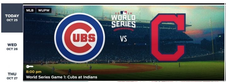 Watch the Cubs vs Indians live stream in Fox Sports Go.