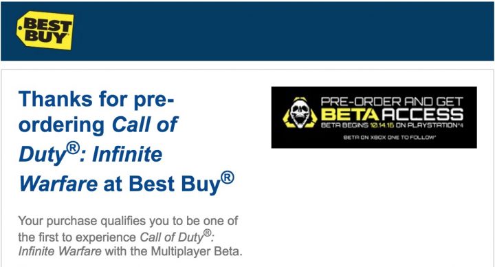 Find your Call of Duty: Infinite Warfare beta code.