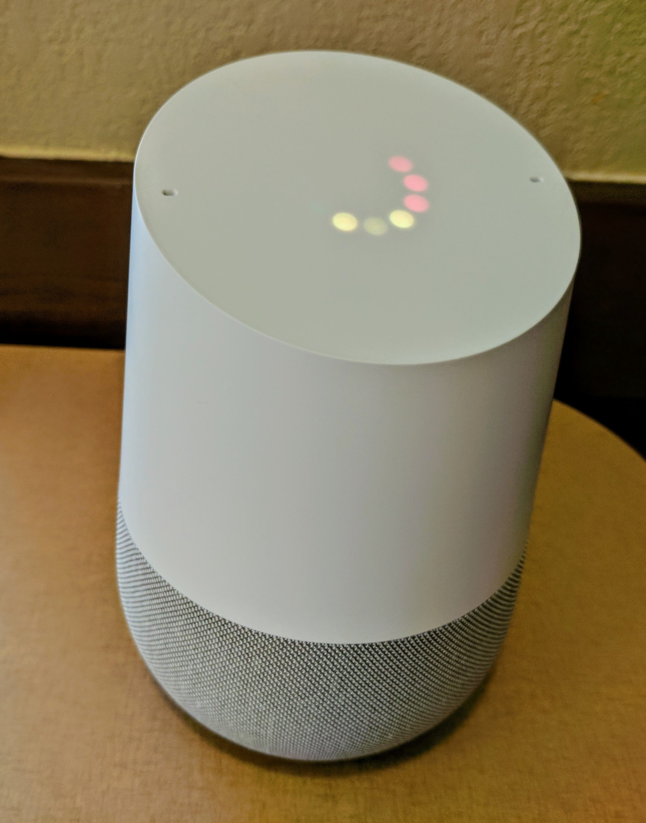 indicadores de volumen de Google Home