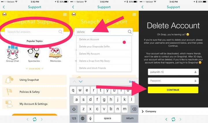 Delete your Snapchat account in less than a minute.