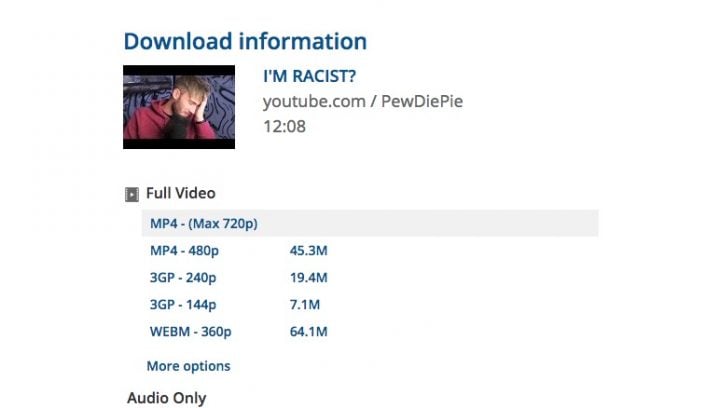 Choose the download option you want.