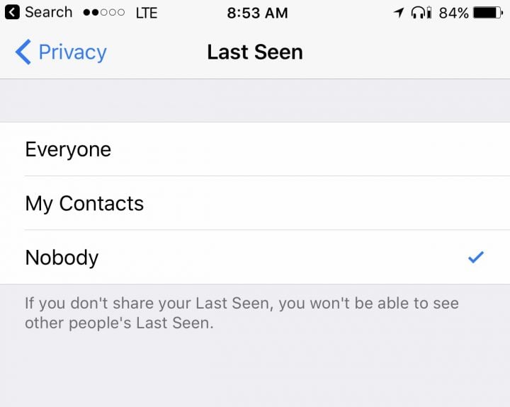 Turn off last seen for added privacy.