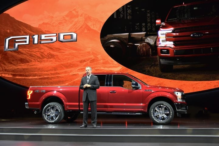 Ford announces the 2018 Ford F-150 at the Detroit Auto Show. Credit: Ford.