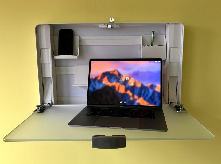 This is an amazing sit-stand desk for small spaces.