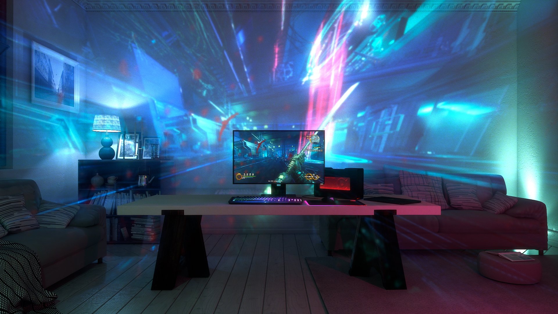 This is what your room could look like with Razer Project Ariana.