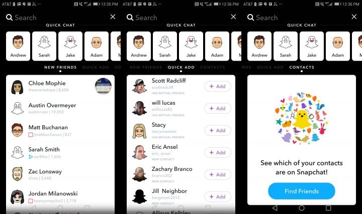With Snapchat search you can find people, groups and new people to follow.