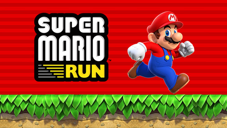 super mario run logo and Mario