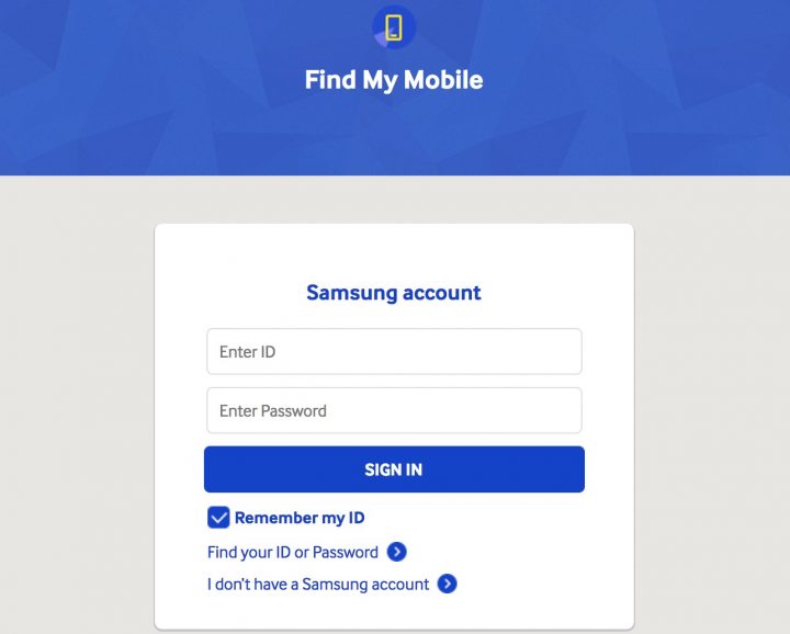 Use Samsung Find My Mobile to reset a pin