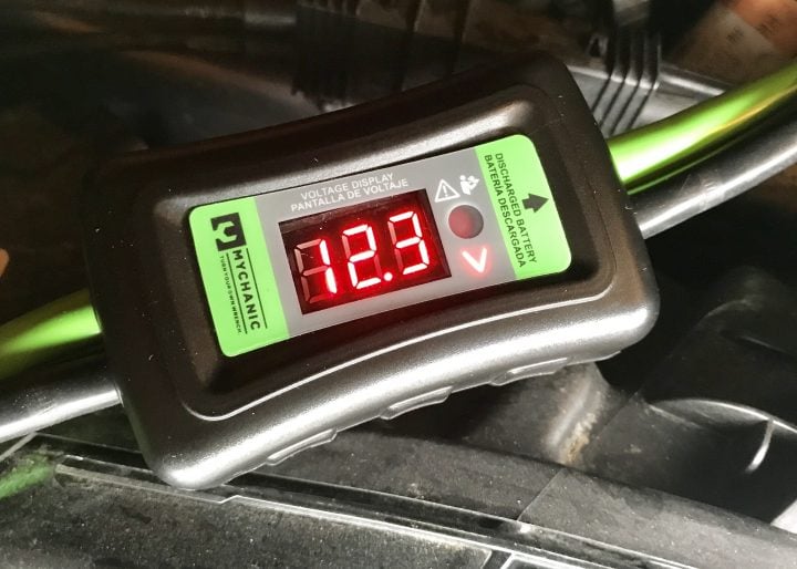 Quickly check the status of your battery with the included voltage meter.