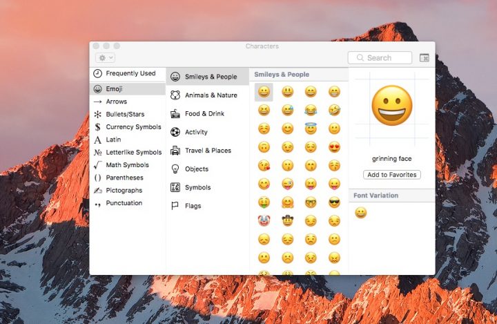 A bigger Mac emoji picker with more options. 