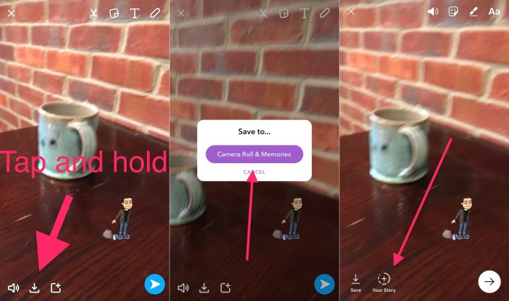 How to upload your Snapchat Story to your Instagram Story. 
