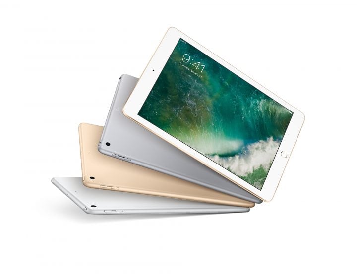 The new 9.7-inch iPad is available in three colors. 