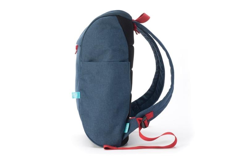 Book daypack azul marino-rojo mochila lateral