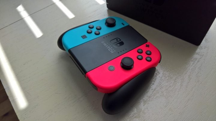 Nintendo Switch Joy-Cons and Joy-Con Grip.