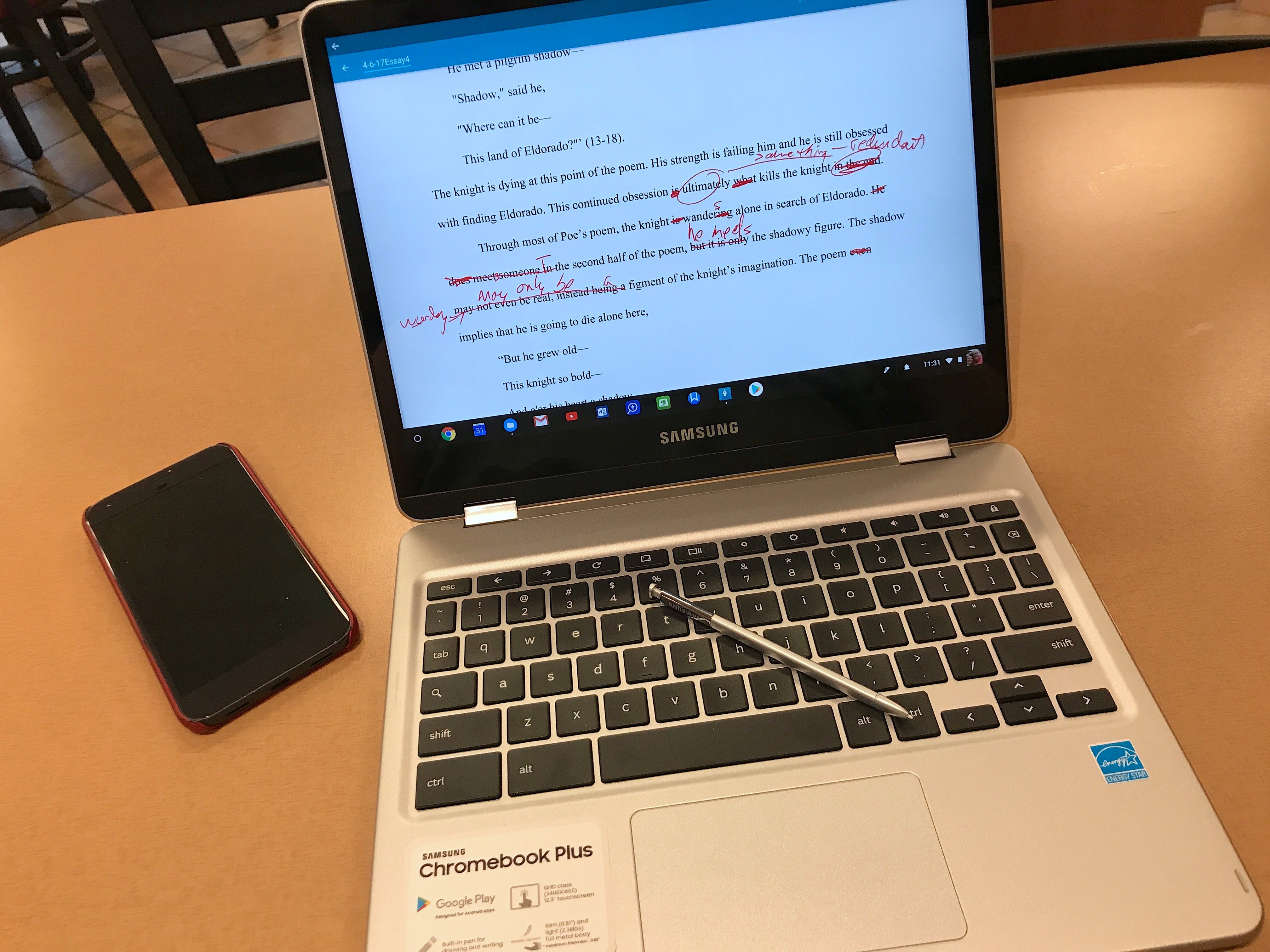 Samsung Chromebook Plus stylus