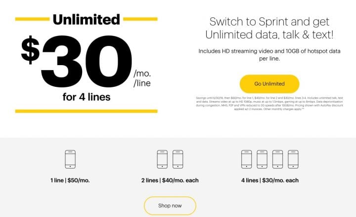 Si bien en realidad solo hay un plan de Sprint, existe una amplia gama de precios de Sprint.