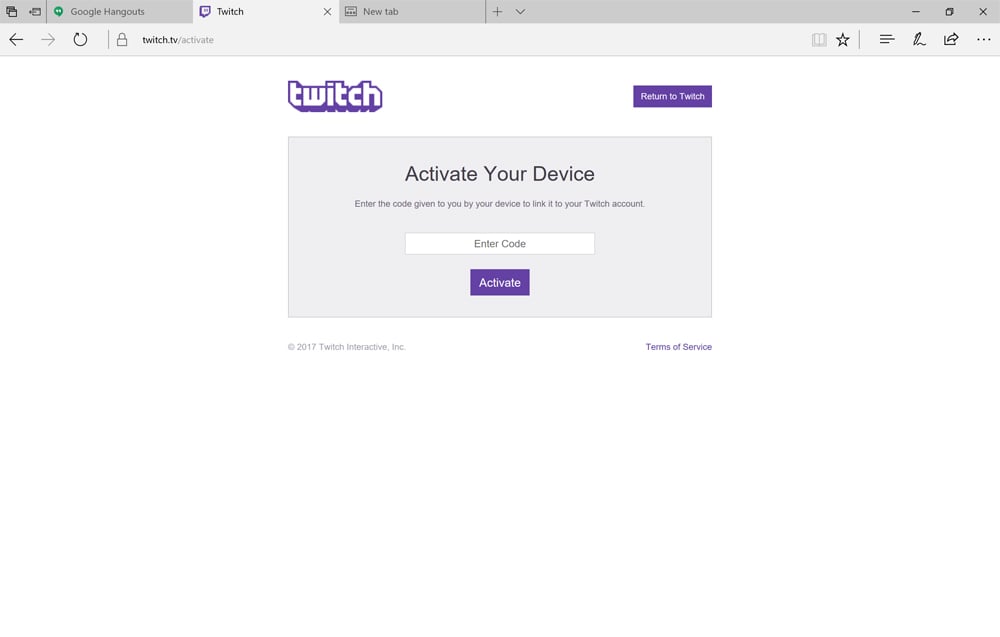 Twitch код