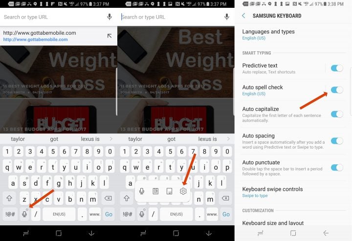 How to improve Galaxy S8 autocorrect.