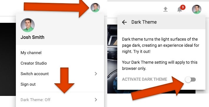 How to use YouTube Dark Mode.