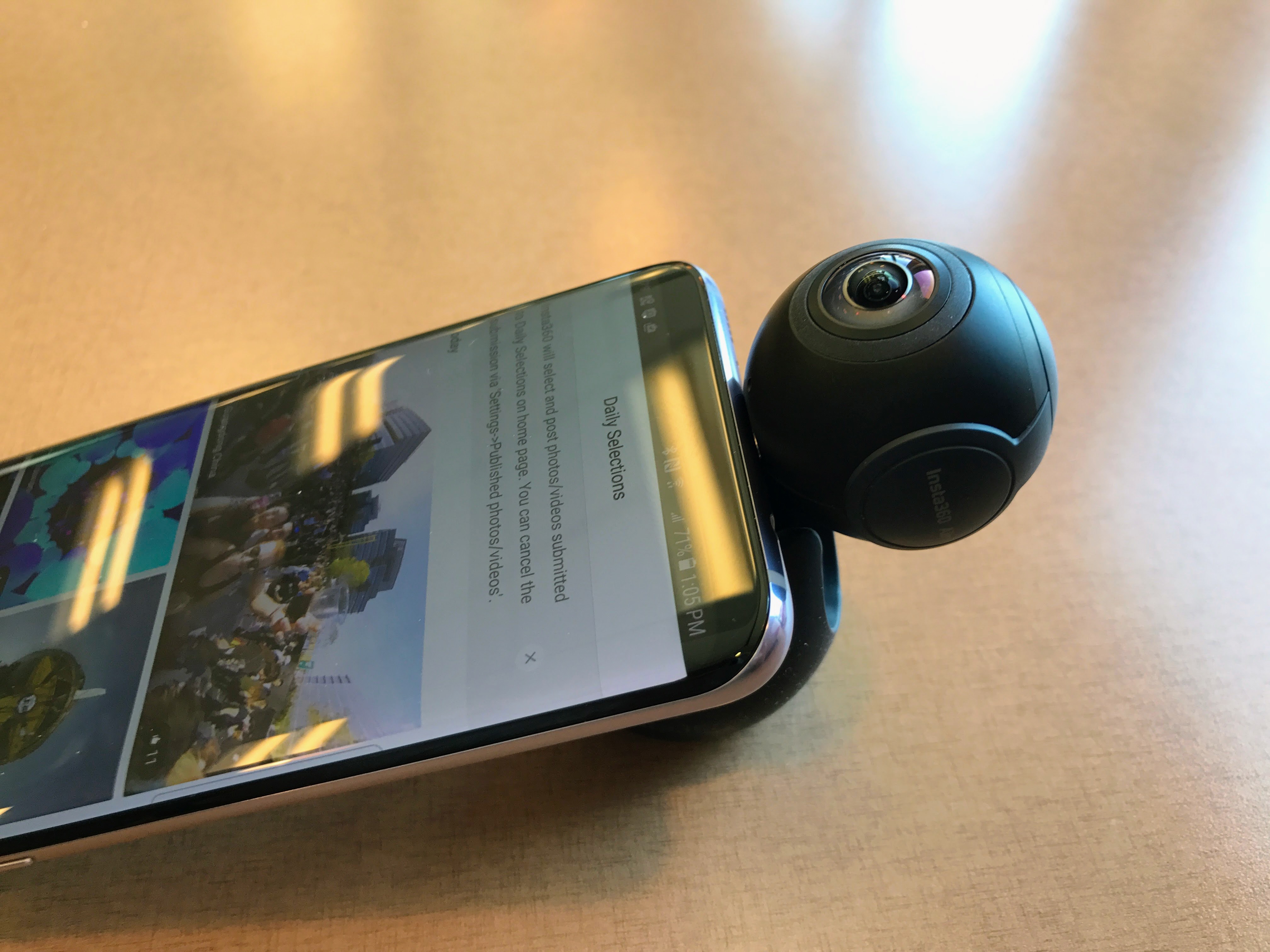 insta360 air 360 degree camera for android sitting down