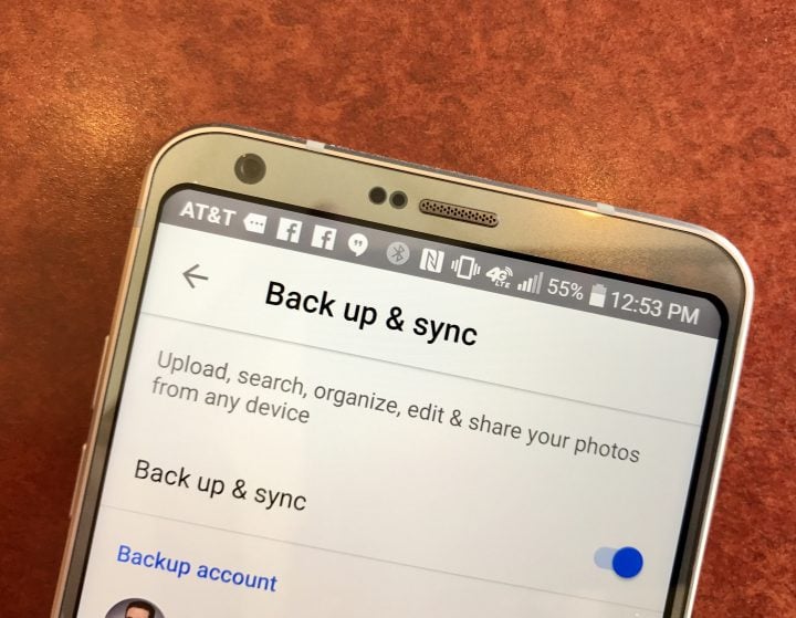 Automatically backup your LG G6 photos.