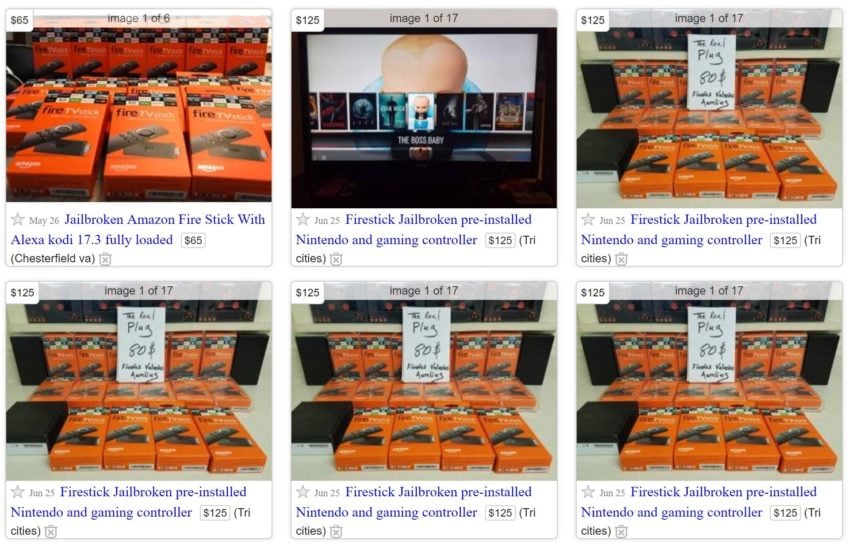 Devices loaded with Kodi on Craigslist.