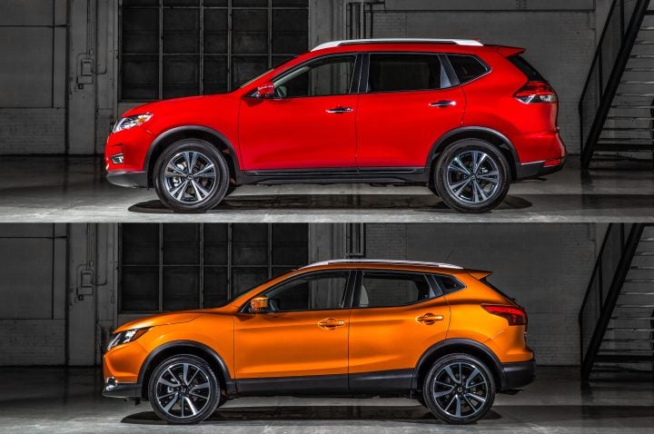 Consulte las especificaciones del Nissan Rogue a continuación para obtener más detalles, pero puede ver la diferencia de tamaño en esta imagen. 