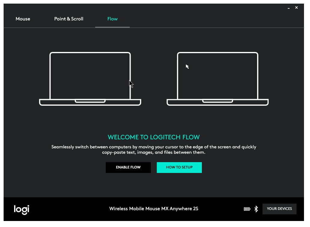 configuración de flujo de logitech