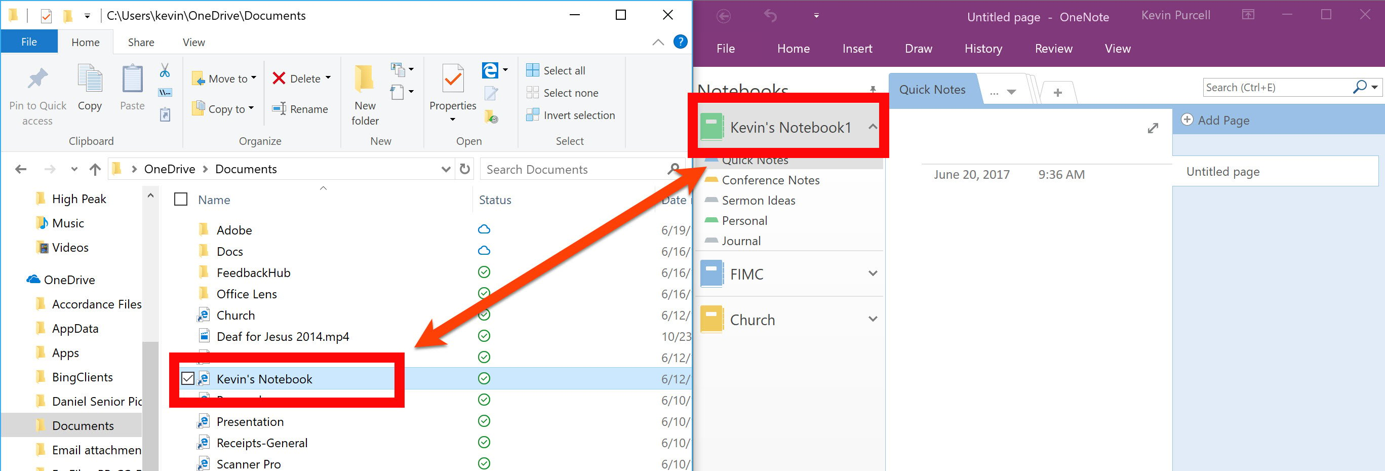 onenotebook file name changing