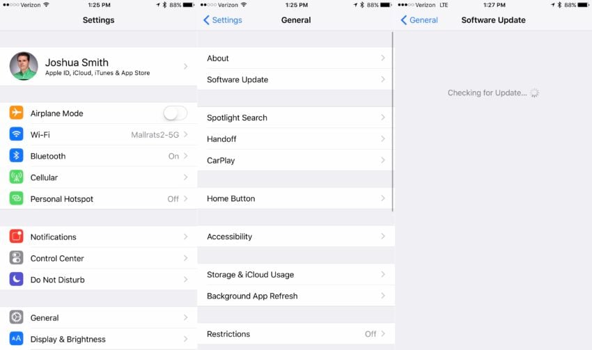 How to check for the iOS 11 update.