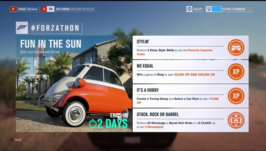 What to do if you cannot get Forzathon rewards to show up. 
