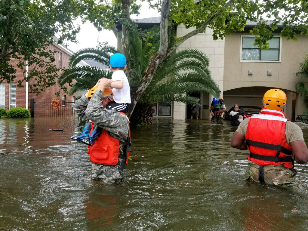 Texas National Guard soldiers help Hurricane Harvey victims in Houston Texas. CC BY-ND 2.0 Texas Military Department on Flickr